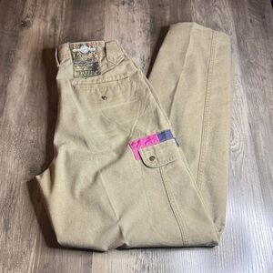Vintage Gitano Made for the Outdoors Men's Tan Cargo Pants With Color Pocket